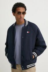 Tommy Jeans bomber dzseki gyapjú keverékből sötétkék, átmeneti, DM0DM20685 - sötétkék M