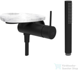 Laufen ADA falsík alatti zuhany csaptelep zuhanyszettel, lyukas polccal, alaptest nélkül, PVD matt fekete/fehér márvány HF506755515000 (HF506755515000)