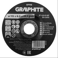 GRAPHITE Tisztítókorong fémhez, alumínium oxid 115x6x22, 2 27 A24-R-BF, min. rendelés: 3db (57T113)