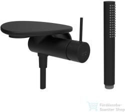 Laufen ADA falsík alatti zuhany csaptelep zuhanyszettel, polccal, alaptest nélkül, PVD matt fekete/matt fekete HF506755513060 (HF506755513060)