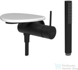 Laufen ADA falsík alatti zuhany csaptelep zuhanyszettel, polccal, alaptest nélkül, PVD matt fekete/fényes fehér HF506755511060 (HF506755511060)