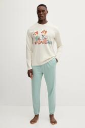 United Colors of Benetton pamut pizsama bézs, nyomott mintás, 30964P02Y - bézs S