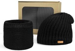 Bontis Ajándékcsomag: Női leomló sapka és körsál - Fekete (gift-set-IV-black)