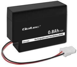Qoltec AGM akkumulátor | 12V | 0.8Ah | Karbantartásmentes | Hatékony | Hosszú élettartam | játékokhoz, járművekhez (53029)