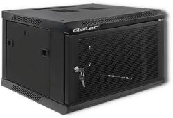 Qoltec RACK 19" Szekrény | 6U | 600 x 370 x 600 | Perforált ajtók | Függesztett | Acél ház | Zár | Fekete (54489)