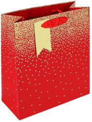 Eurowrap ajándéktasak (21, 5x25x10 cm) piros, arany ombre, csillagos (5) (34831-3C)