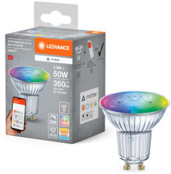 OSRAM LED izzó GU10 4.9W = 50W 350lm RGB CCT szabályozható fényerővel SMART+ Matter WiFi Ledvance (4099854194955)