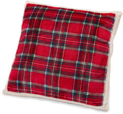 Tchibo - Kockás plüss díszpárna - piros