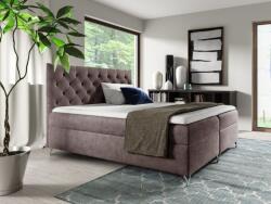 VOX bútor Juliette kontinentális franciaágy 180x200, pink velúr, raktárról