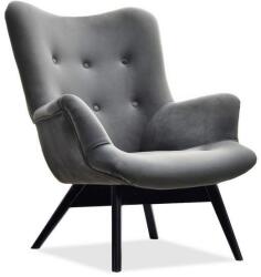 VOX bútor LORI füles fotel, glam szürke-fekete