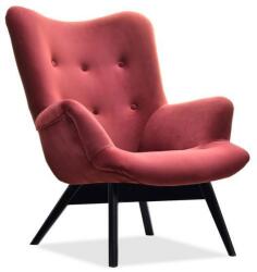 VOX bútor LORI füles fotel, bordó-fekete