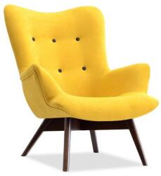 VOX bútor LORI füles fotel, sárga-dió