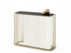 Vox bútor NAVIO konzolasztal, fekete márvány-arany