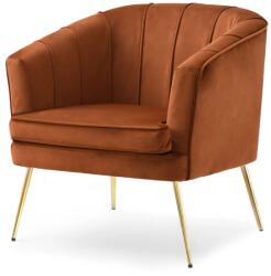 VOX bútor ESTER kagylófotel, vörösréz velvet-arany