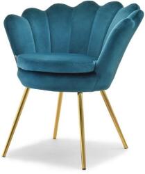 VOX bútor LAZAR kagylófotel, türkiz-arany