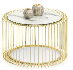 VOX bútor NAVIO M dohányzóasztal, fehér márvány-arany