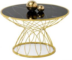 VOX bútor FARIS XL dohányzóasztal, fekete márvány-arany