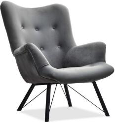 VOX bútor DALTON füles fotel, glam szürke-fekete