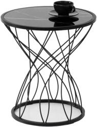 VOX bútor FARIS S dohányzóasztal, fekete márvány-fekete