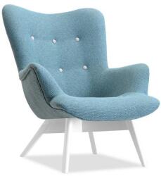 VOX bútor LORI füles fotel, türkíz-fehér