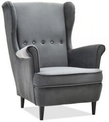 VOX bútor MALMO füles fotel, szürke-fekete