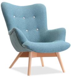 VOX bútor LORI füles fotel, türkíz-bükk