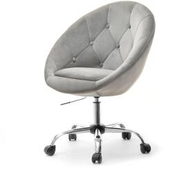Vox bútor SALA 4 szürke plüss forgófotel, krómozott, görgős talp