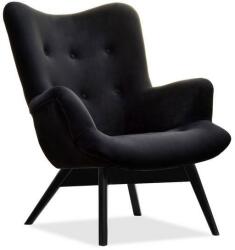 VOX bútor LORI füles fotel, fekete-fekete