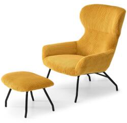 VOX bútor CONOR fotel és lábtartó, sárga-fekete