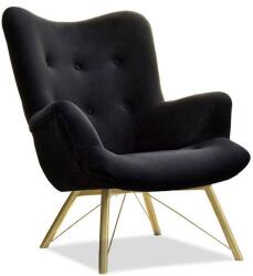 VOX bútor DALTON füles fotel, fekete-arany