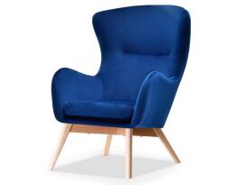 VOX bútor LUKA füles fotel, gránátkék-bükk
