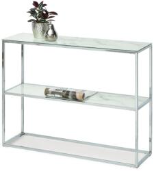 Vox bútor BALI BIS konzolasztal, fehér márvány-króm