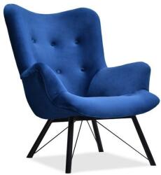 VOX bútor DALTON füles fotel, sötétkék-fekete