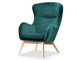 VOX bútor LUKA füles fotel, zöld-bükk