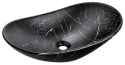 VOX bútor Matt fekete pult mosdó Lena, klikk-klakk lefolyóval, ajándék szifonnal