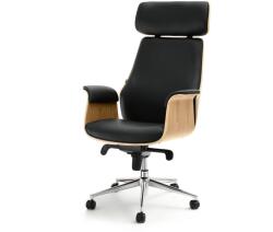 Vox bútor LEONARD forgófotel, fekete-tölgy, króm