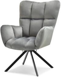 VOX bútor KIRA fotel, sötétszürke velúr