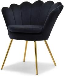 VOX bútor LAZAR kagylófotel, fekete-arany