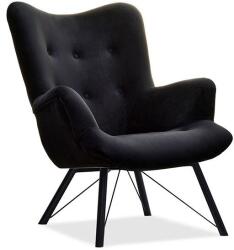 VOX bútor DALTON füles fotel, fekete-fekete