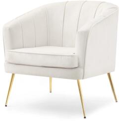 VOX bútor ESTER kagylófotel, krémszínű velvet-arany