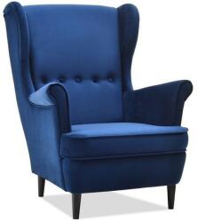 VOX bútor MALMO füles fotel, sötétkék-fekete