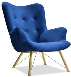 VOX bútor DALTON füles fotel, sötétkék-arany