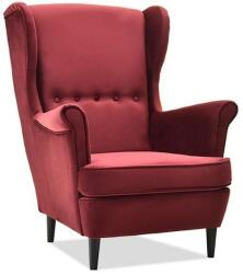 VOX bútor MALMO füles fotel, bordó-fekete