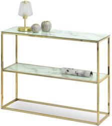 Vox bútor BALI BIS konzolasztal, fehér márvány-arany