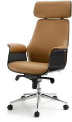 Vox bútor LEONARD forgófotel, karamell-fekete, króm