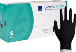 Abena Group classic nitril fekete púdermentes vizsgálókesztyű, 100 db, S-es