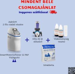 Euro-Clear SmartWaterSoftener 12 vízlágyító berendezés + DFA-34M előszűrő + Vízkeménység teszter + sótabletta (SWS12/P&P-HU-1-2)