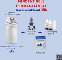 Euro-Clear SmartWaterSoftener 18 vízlágyító berendezés + DFA-34M előszűrő + Vízkeménység teszter + sótabletta (SWS18/P&P-HU-1-2)