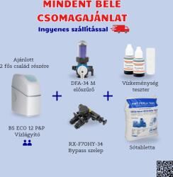 Euro-Clear BlueSoft Eco 12 Plug&Play vízlágyító berendezés + DFA-34M előszűrő + bypass + Vízkeménység teszter + sótabletta (BSEco-12/P&P-HU-2-2)