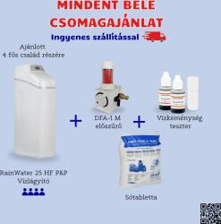 Euro-Clear RainWater 25 HF Plug&Play vízlágyító berendezés + DFA-1M előszűrő + Vízkeménység teszter + sótabletta (RW25HF/P&P-HU-1-2)
